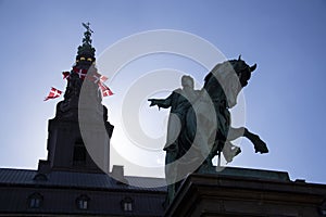 The equestrian statue of king Frederick VII in Copenhagen, Denmark